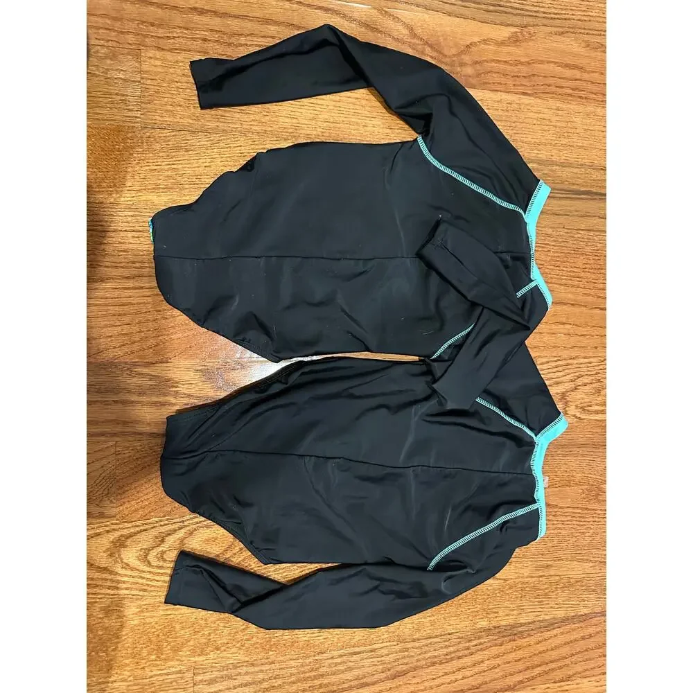 2 Girls Rash guard style one piece bathing suits 6/6x